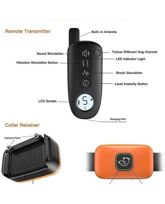 1000ft Dog Training Collar Rechargeable IPX7 Waterproof 3 Modes one Collar