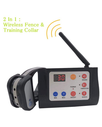 New 2 IN 1 Wireless Electronic Pet Dog Fence System with one Collar